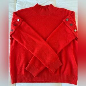 IKKS Women’s Red Sweater with Button Detail